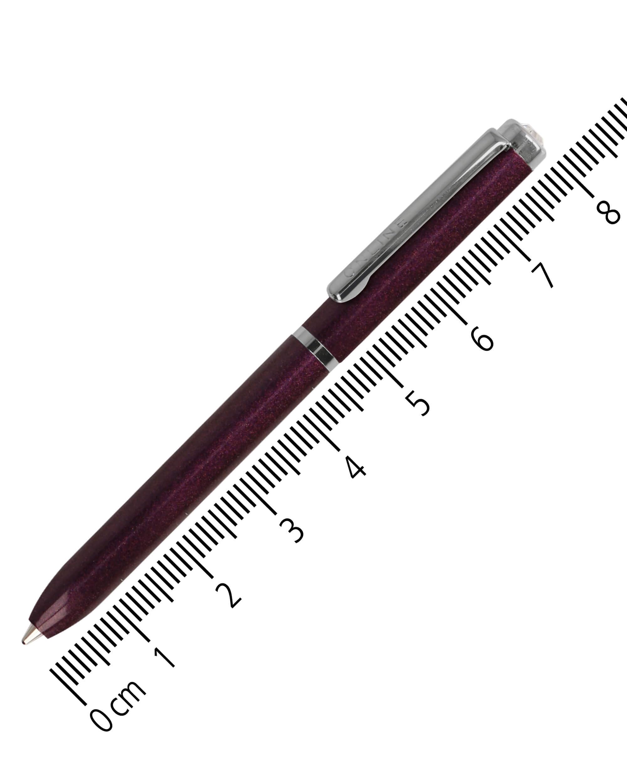 Online Mini Ballpoint Pen Lilac – Wallet Pen with Twist Mechanism & Metal Clip | 3.15 inches Miniature Ballpoint Pen with D1 Refill, Blue Ink | Stylish Mini Pen in Lilac for On-the-Go
