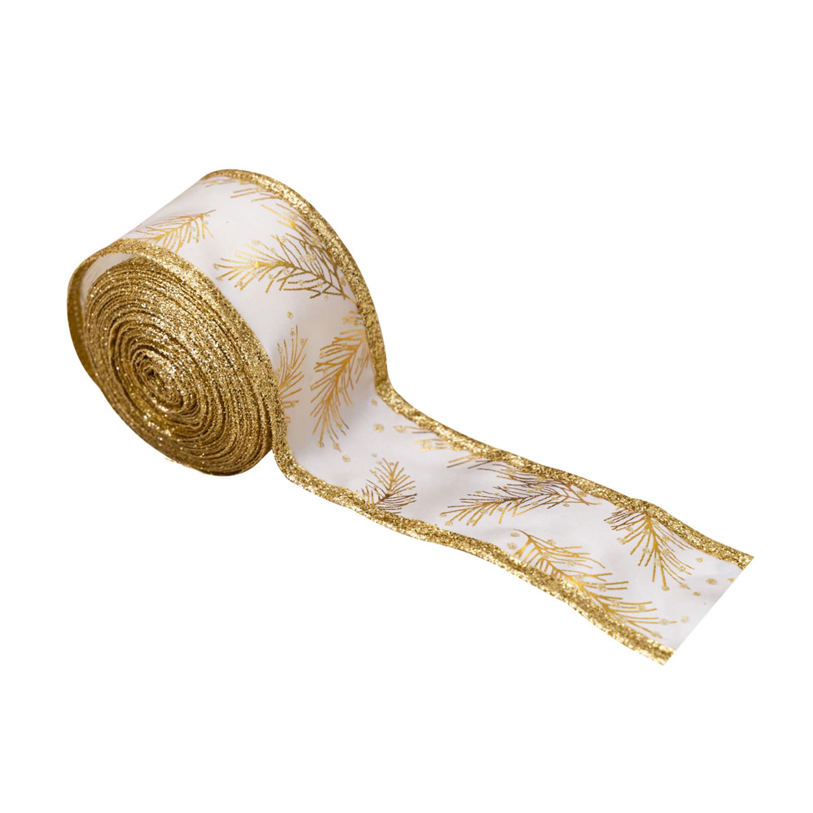 Buxuaaaa Christmas Ribbon Decoration with Gold for Gifts Wrapping House Decorative Ribbone 500cm Christmas Ribbon