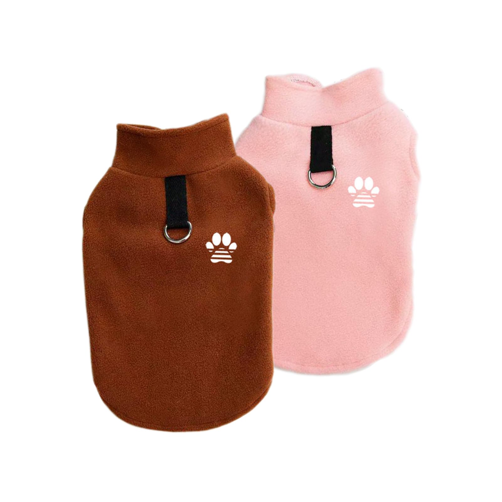 LOSHALL 2 Pack Dog Sweater Fleece Vest Pet Warm Pullover Fleece Jacket with D-Ring