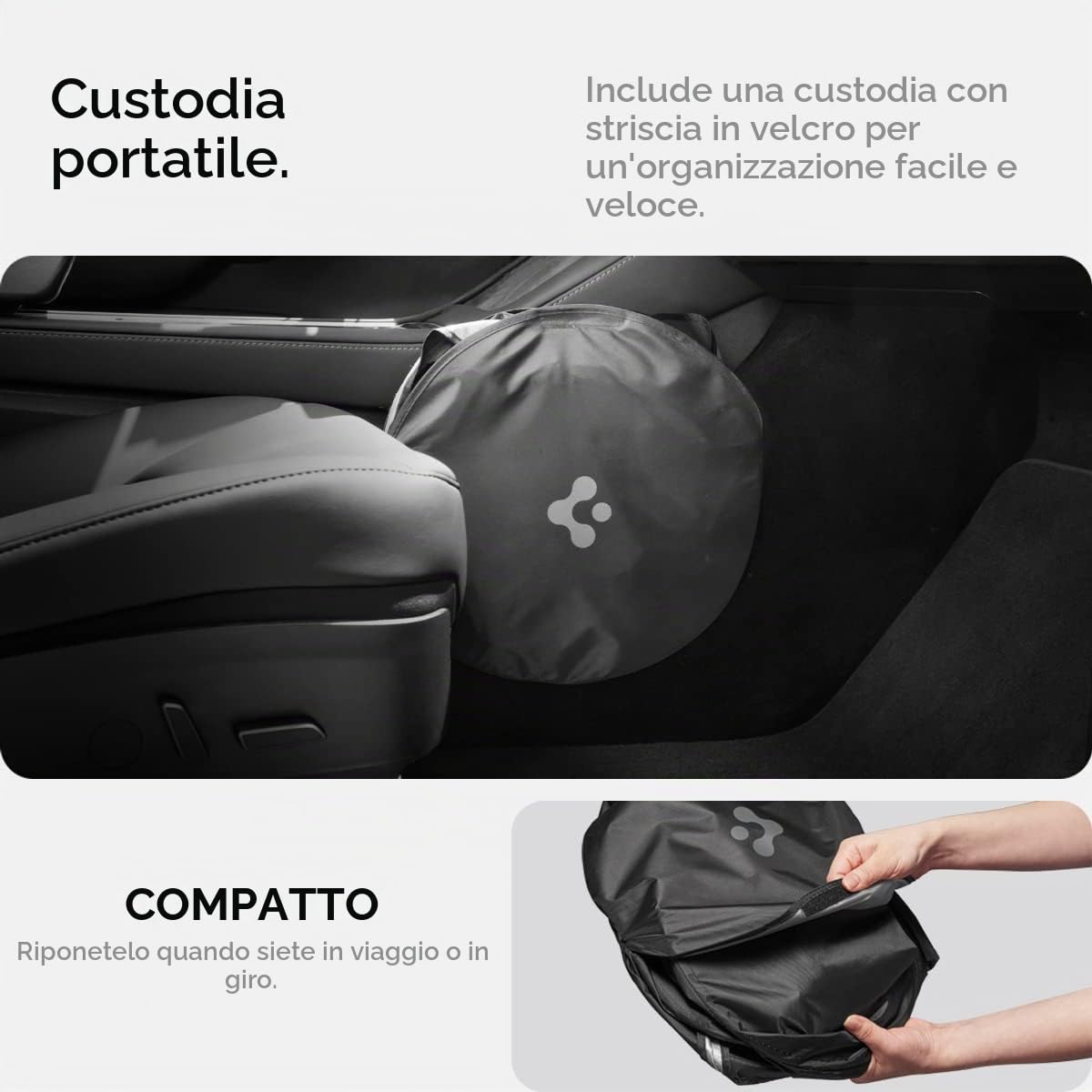Spigen Tesla Model 3 (~2026 Highland) Model Y (~2026 Juniper) CryoShade Parasole per Parabrezza Anteriore Pieghevole, Protezione Solare Contro i Raggi UV, Accessori per Tesla