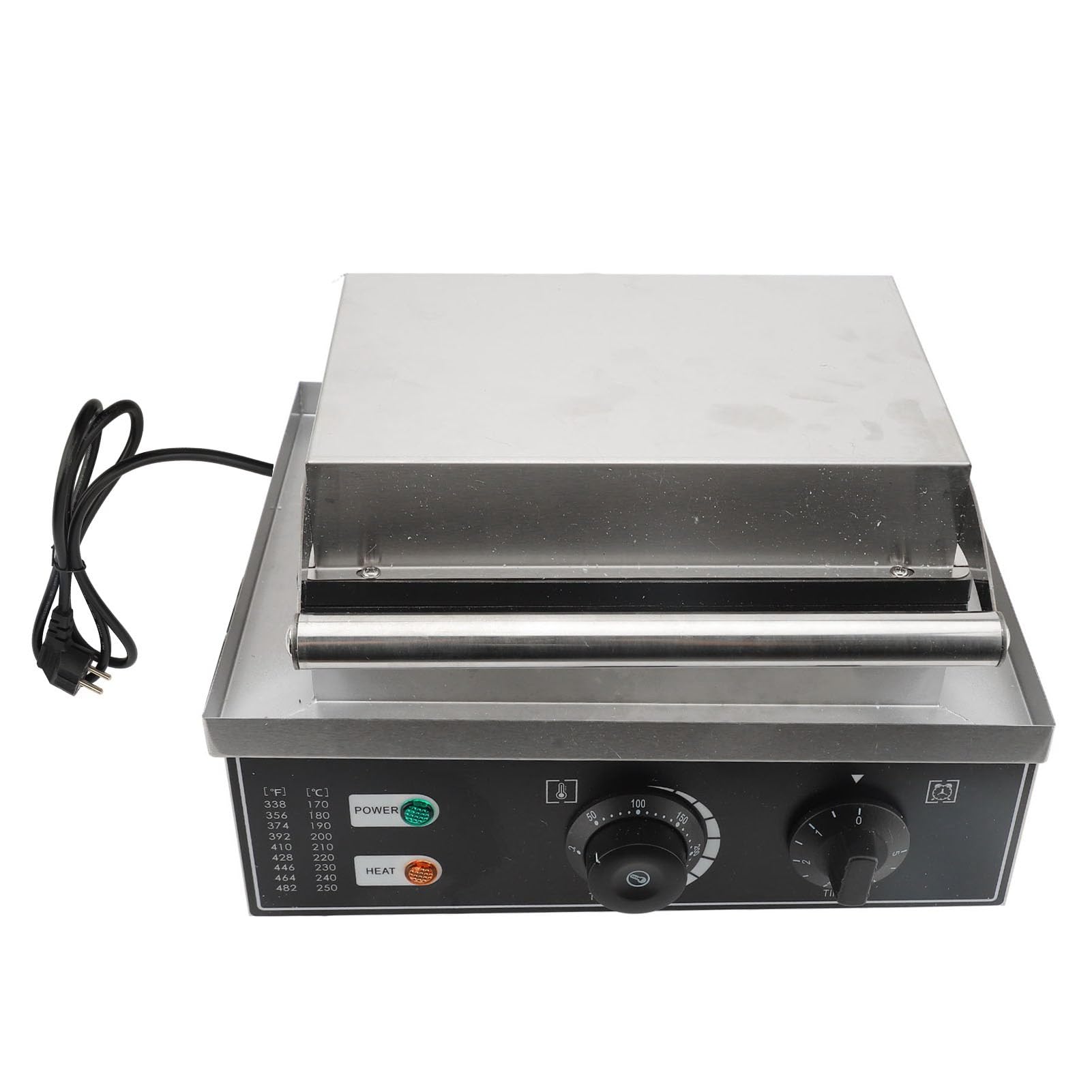 TOPINCN Máquina Comercial para Hacer Donas, Máquina Eléctrica para Hacer Donas, 12 Agujeros, 1500 W, Revestimiento Antiadherente de PTFE, Acero Inoxidable con Temporizador y Luz L (Enchufe europeo