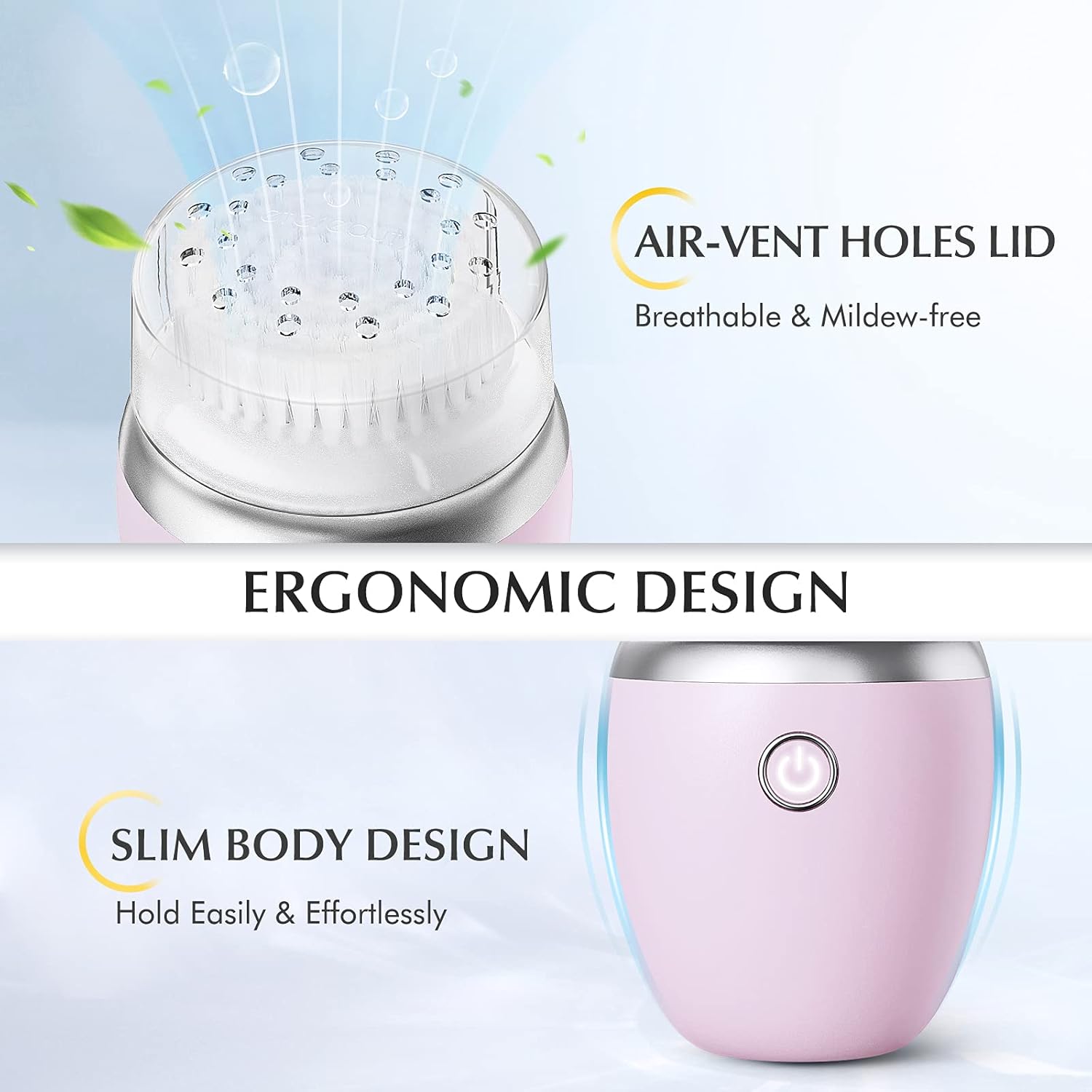 Facial Cleansing Brush Face Scrubber: Electric Sonic Vibration Rechargeable Exfoliating Deep Cleaning Facebrush Skin Exfoliator Waterproof Wireless Charging Cleanser System Device : Beauty & Personal Care