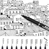 10 sizes calligraphy Pens Hand Lettering archival Ink Fine Liner Water & Fade Proof Assorted nibs fi