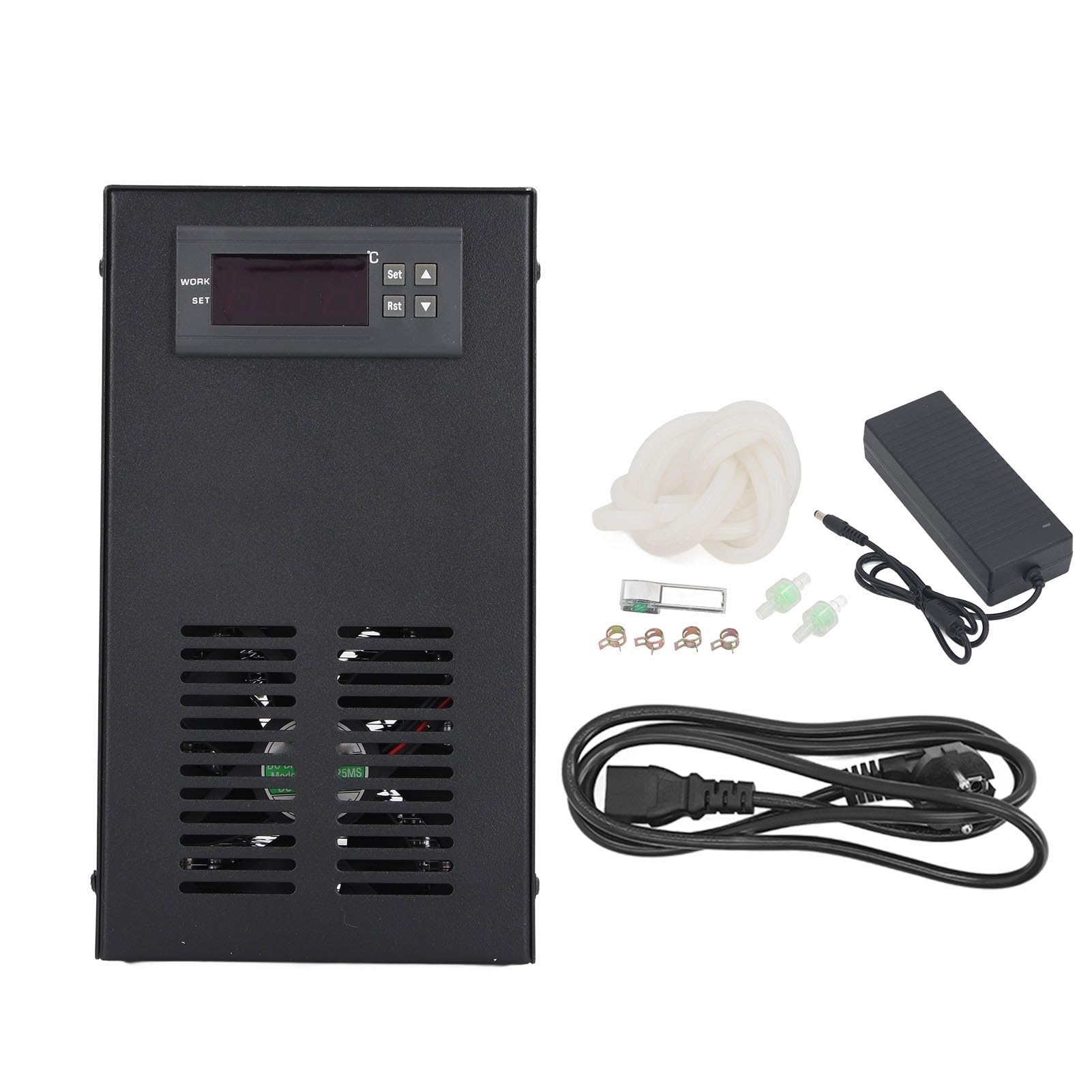 Walfront Enfriador de Agua Silencioso 70 W para Acuario Casero Agua Dulce y Salada R134A Hidroponía de Pescado (Enchufe de la UE)