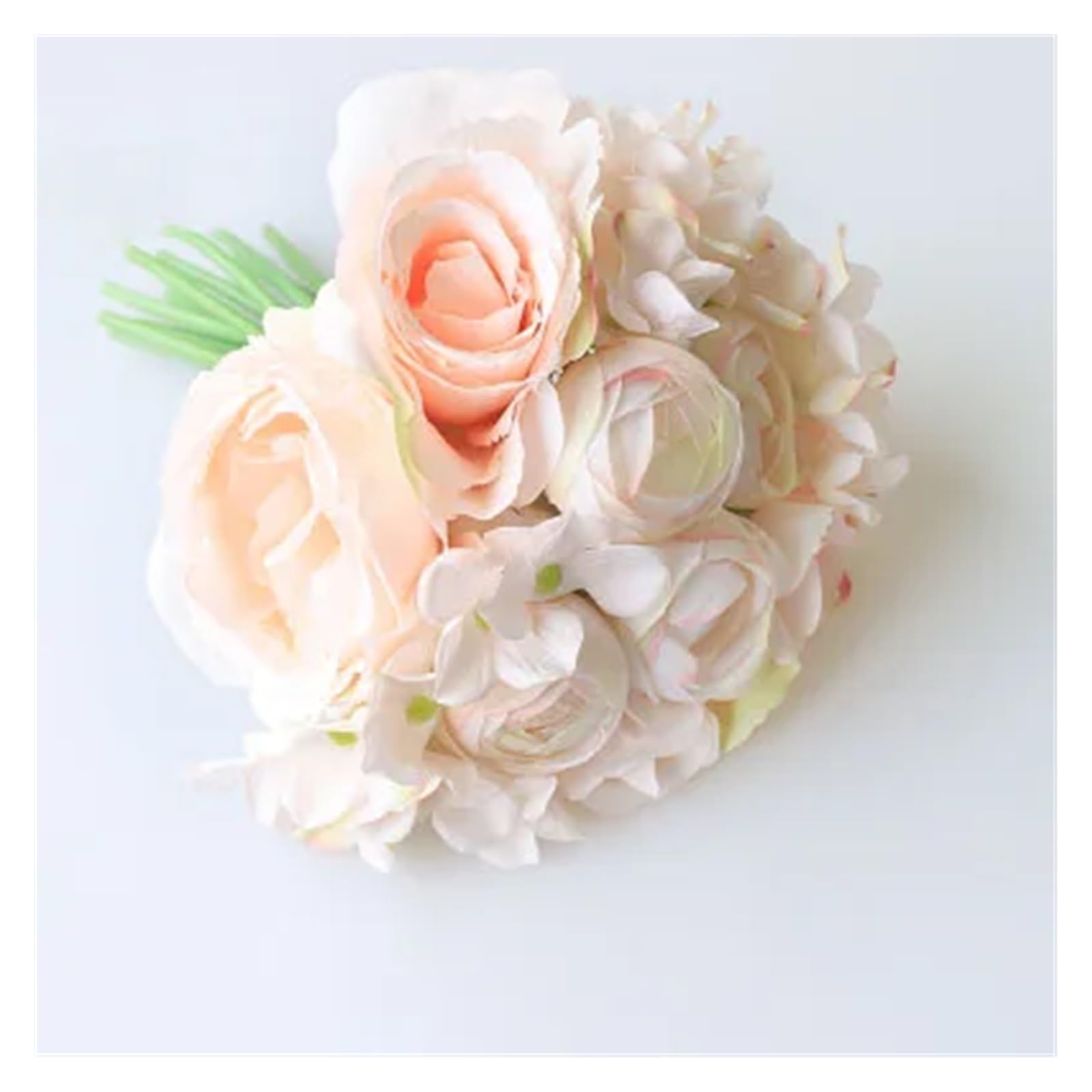HJRegaFimu Artificial Flowers Wedding Bouquet Silk Pink Roses Hydrangea Peony Flower For Bridesmaid Bridal Marriage Supplies Decoration Bouquets White