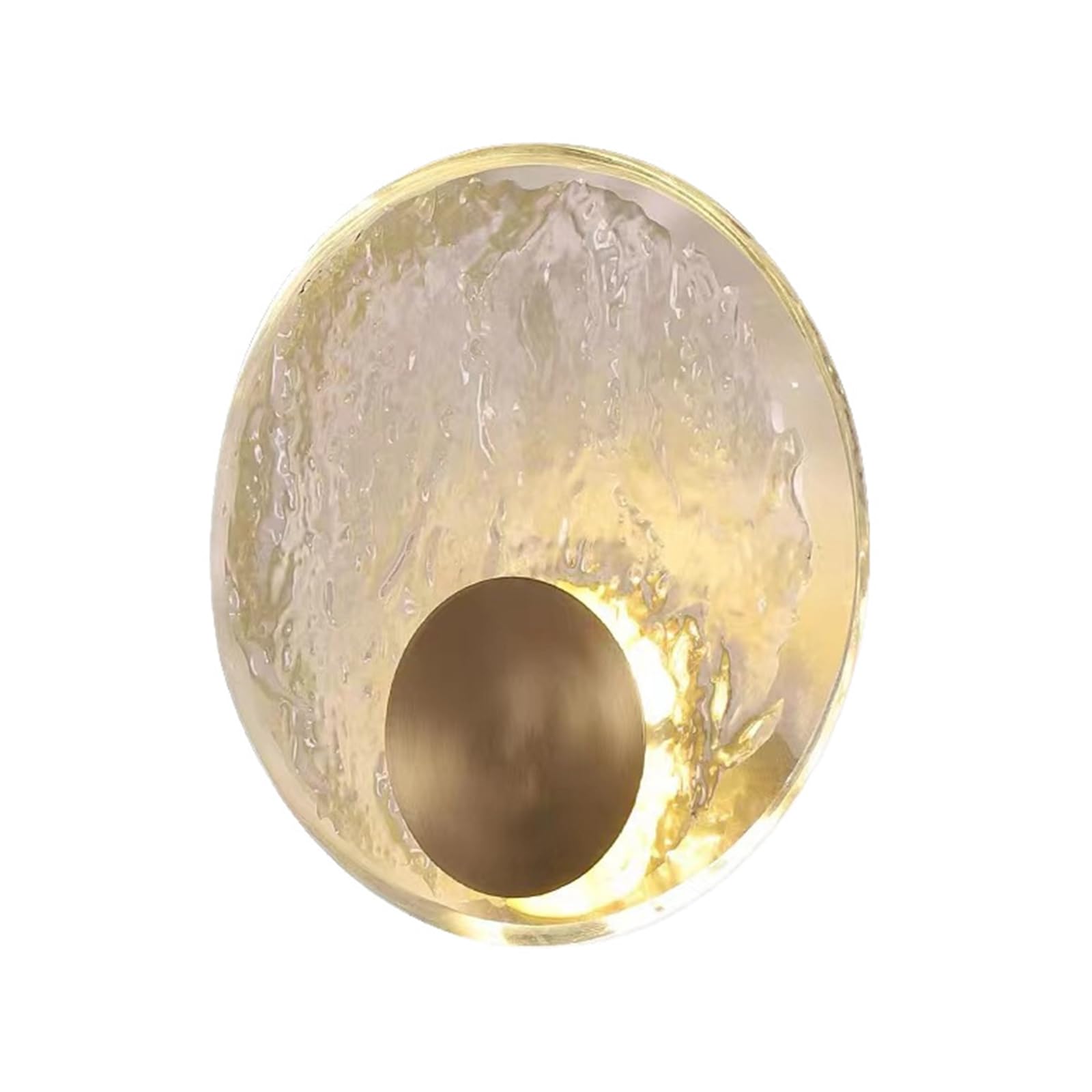 Przezroczysty Kryształ Okrągły Kinkiet Nordycki Nowoczesny Mosiądz Led Kinkiety ścienne Wzór Wody Złoty Kinkiety Do Salonu Przedpokoju łazienki(20cm,Tricolor)