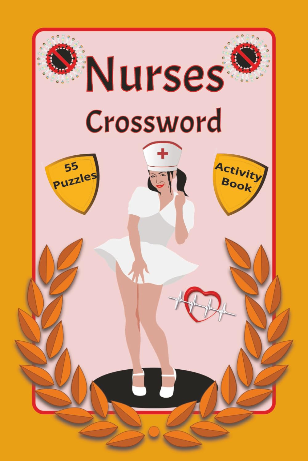 Nurses Crossword: Activity Book For Adults Nursing Students Paramedic Doctor , 110 Pages , 55 Puzzles For Brain Training