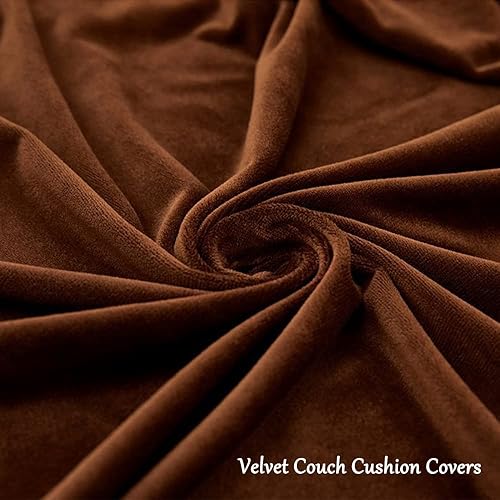 Miniatura 4 de lygooh Fundas de cojín de terciopelo elásticas para sofá, fundas de cojín para sofá, protector de muebles con parte inferior elástica para sofá,