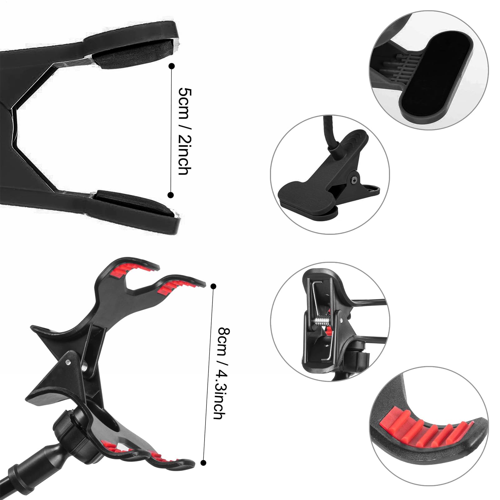 Générique Support Téléphone à Col de Cygne - Bras Long Réglable avec Support pour Tête de Lit ou Chevet,Pince Multifonction pour Smartphones - Fixation Stable Gym, Chambre, Cuisine