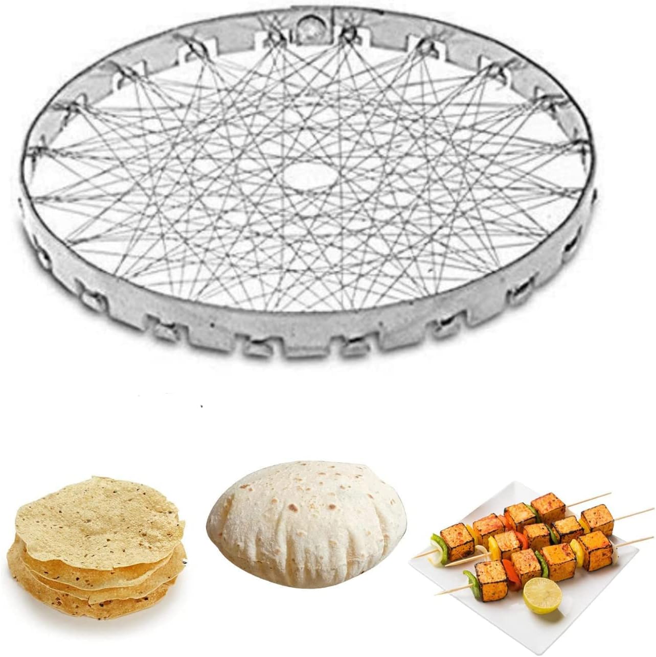 Stainless Steel Chota Tandoor Gas Barbeque Grill Net | Mini LPG Gas Sever Jalli, Tandoor Channi for Kitchen Use - Pack of 1
