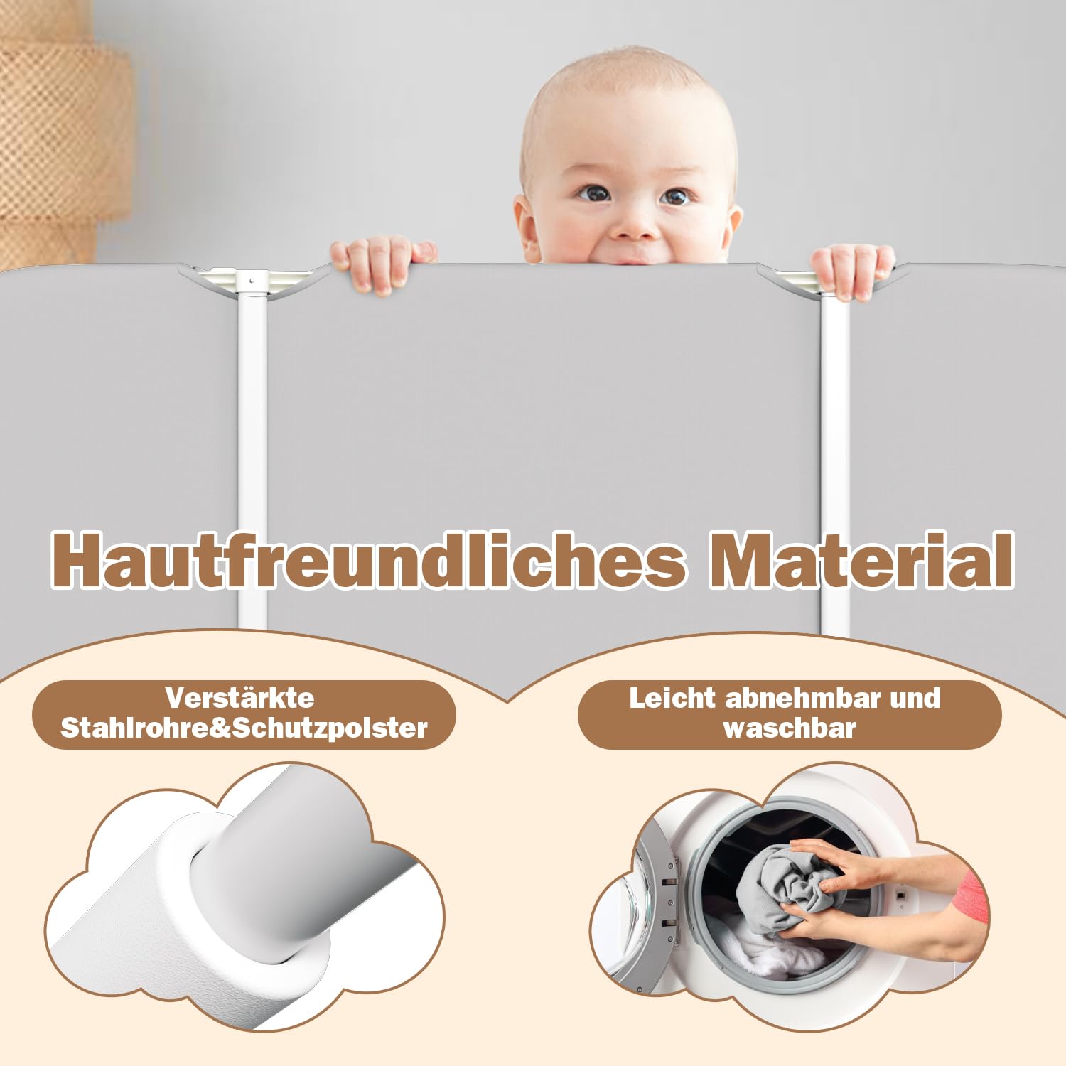 Barrera para cama de 180 cm, altura regulable, portátil, para viajes, fácil montaje