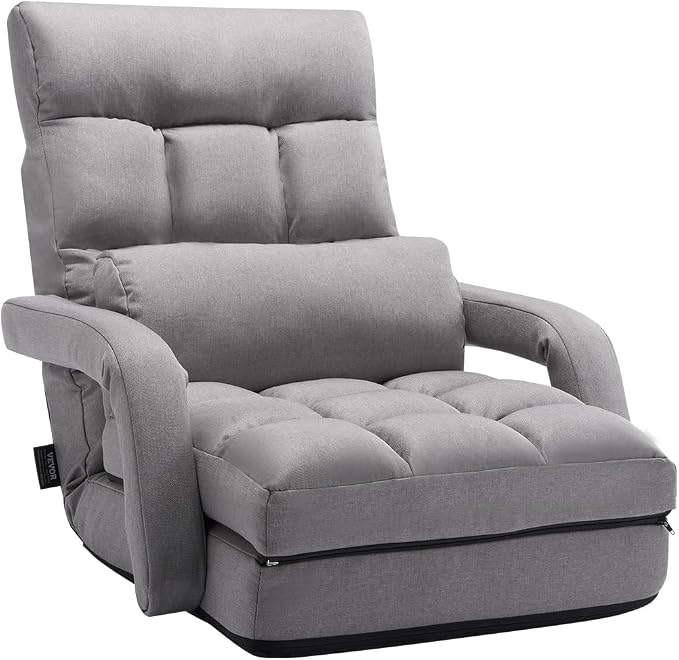 VEVOR Silla de Suelo Ajustable Multifuncional con Respaldo
