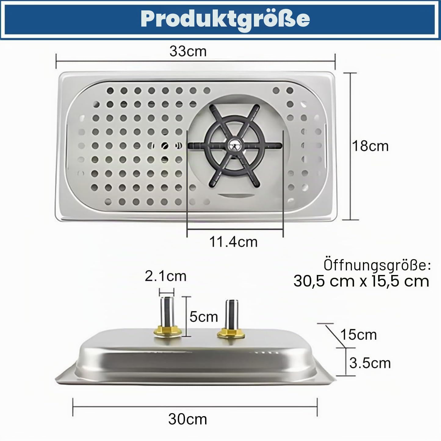Automatische Glasspüler, 11,4cm Durchmesser G1/2in 201 Edelstahl Vollautomatisch Gläserspüler, Gläserspüler Cup Washer für Küchenspülen, für Zuhause, Restaurant, Bar, Einweihungsgeschenk