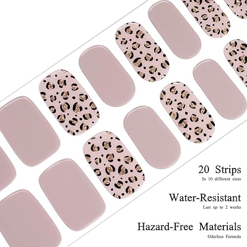 Miniatura 3 de Drizzle Tiras de gel semicuradas, calcomanías de arte polaco real (requiere luz UVLED), envolturas completas de color sólido con purpurina