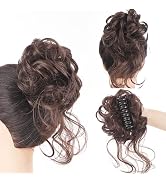 Uotp Claw Synthetic Hair Bun Messy Curly Hair Bun Chignon Elastic Ponytail Scrunchy Hair Band Hai...