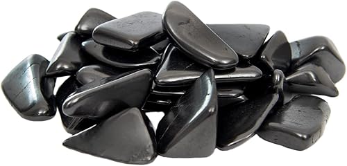 Miniatura 8 de RUMINERAL Piedras de Shungite Tumbled  Auténtica piedra pulida para masaje Reiki Crystal Chakra Curación  1.76 libras