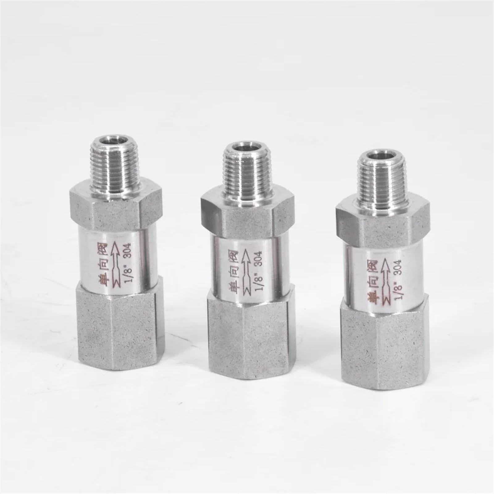 Válvula de retención unidireccional de 1/2 3/4 pulgadas, antirretorno, en línea, de acero inoxidable 304, for agua, gas, vapor y aceite(3/4",Female BSPP 304)