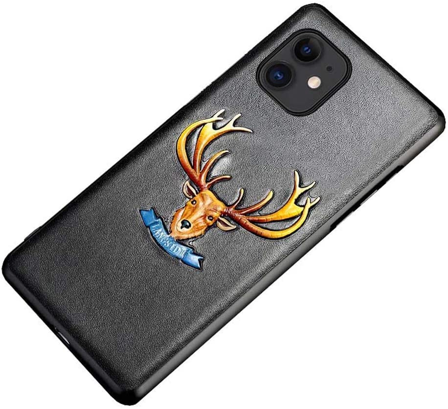 Coque iPhone 12 Mini antichoc style chinois gaufré en cuir