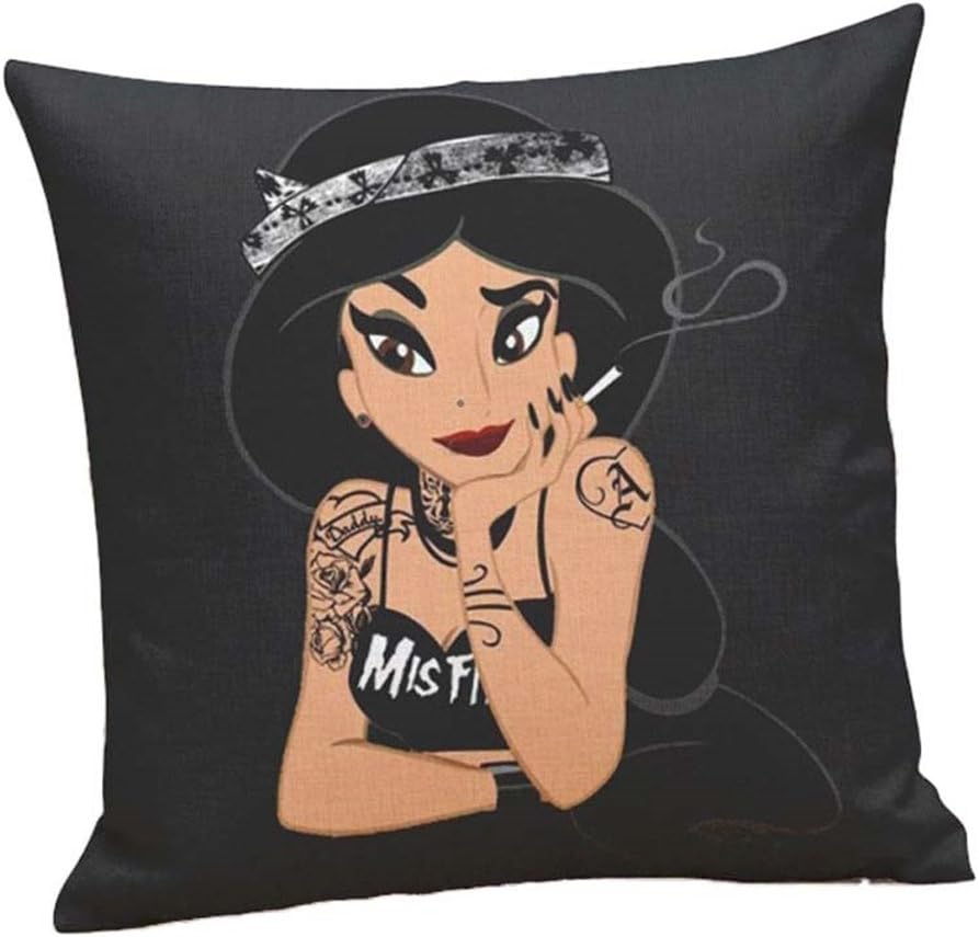 Cushion cover 45 X 45 (Filling not included) Disney Princesses Punk Rock Tattoo of choice (Jasmine)