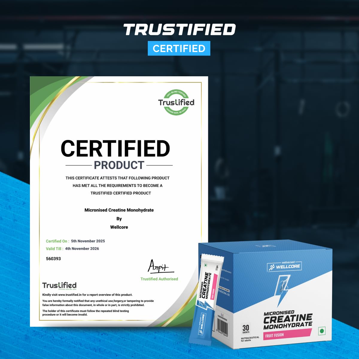 Wellcore Pure Micronised Creatine Powder (30 Sachet, Fruit Fusion) — Amazon image 3