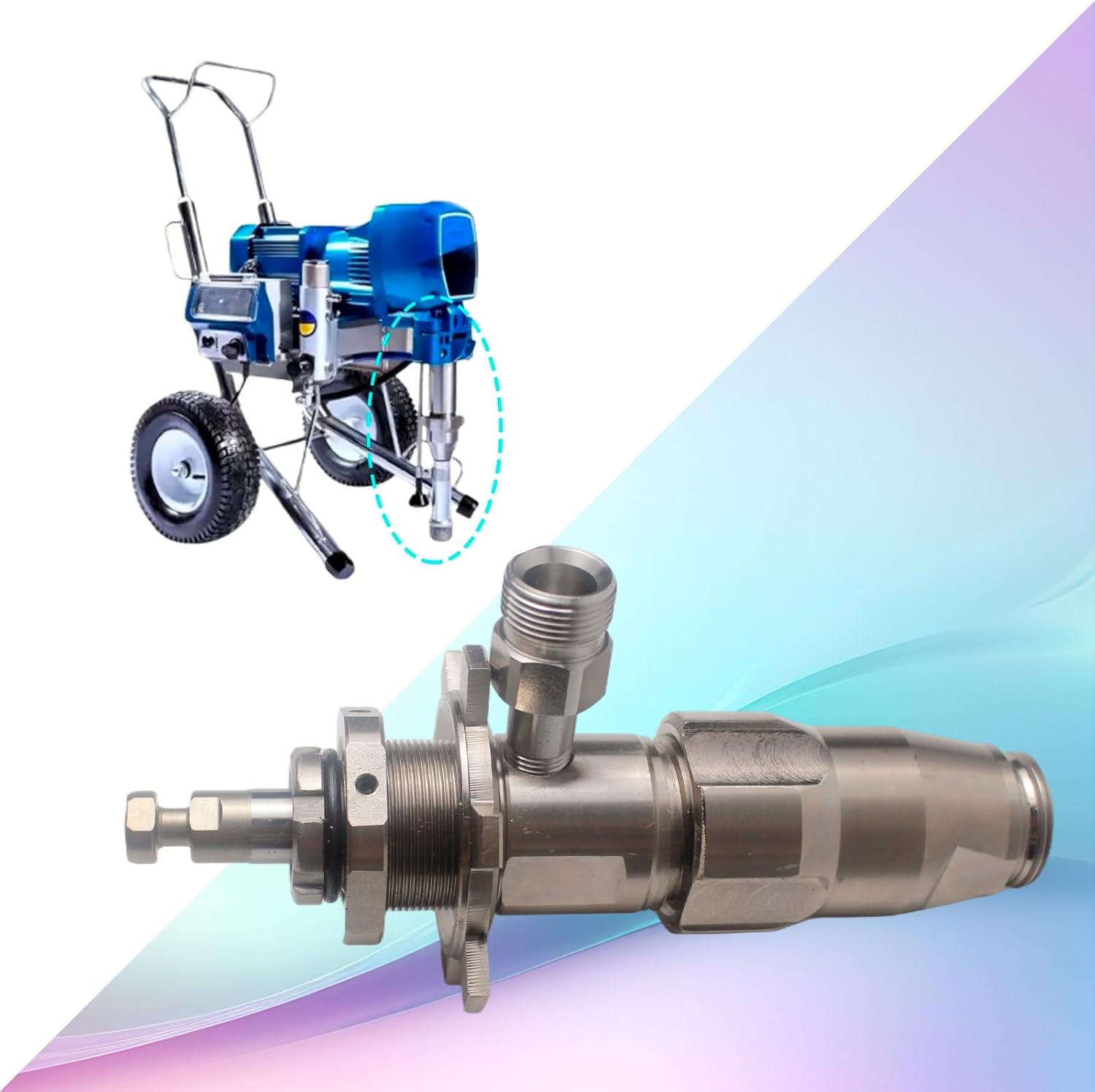 Airless Paint Sprayer Pc Pump Compatible with Graco 210ES 210PC 230PC 390PC 395PC 490PC 495PC 595PC Pro Ultra Max Sprayer, Replace 17C487 17C721, Quick-Install Pump