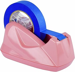 Acrimet Premium Dispensador de Cinta de Escritorio, Jumbo, Portarrollos de Sobremesa, Plástico, Base Antideslizante (Servicio Pesado) (Color Rosa)