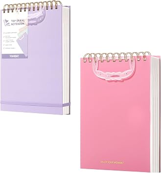 Yoment Top Spiral Notebook 240 Pages & Steno Notebook Top Spiral 300 Pages