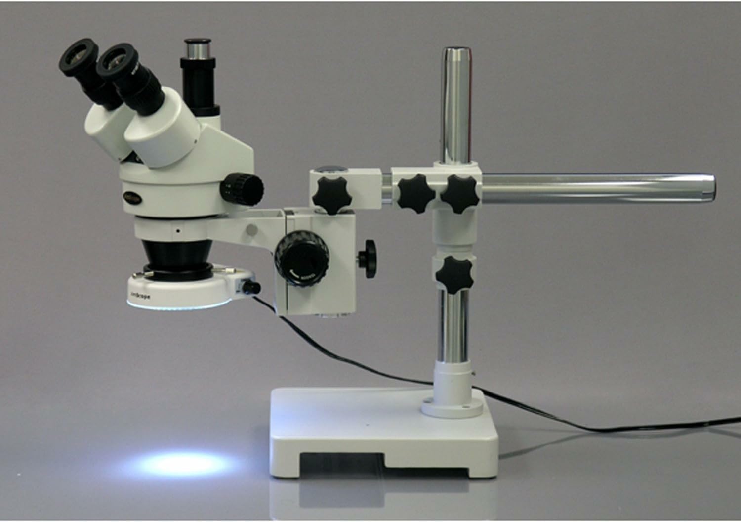 AmScope SM-3TX-80S de 3.5X-45X de zoom trinocular microscopio est-reo con soporte Boom