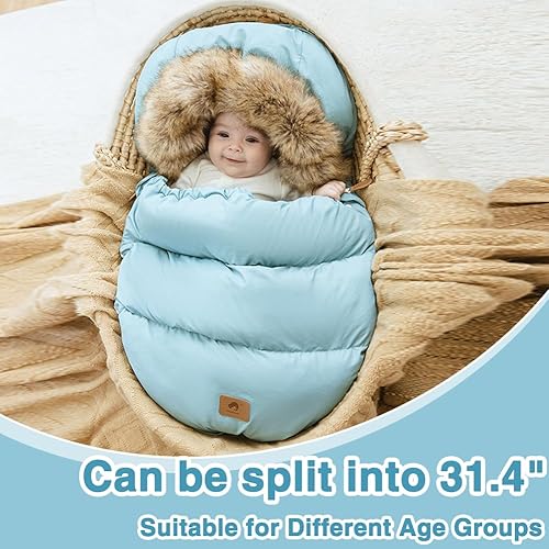 Miniatura 3 de Fairy Baby Winter Cold - Saco universal para cochecito de bebé, impermeable, resistente al viento, desmontable, saco de dormir al aire libre con
