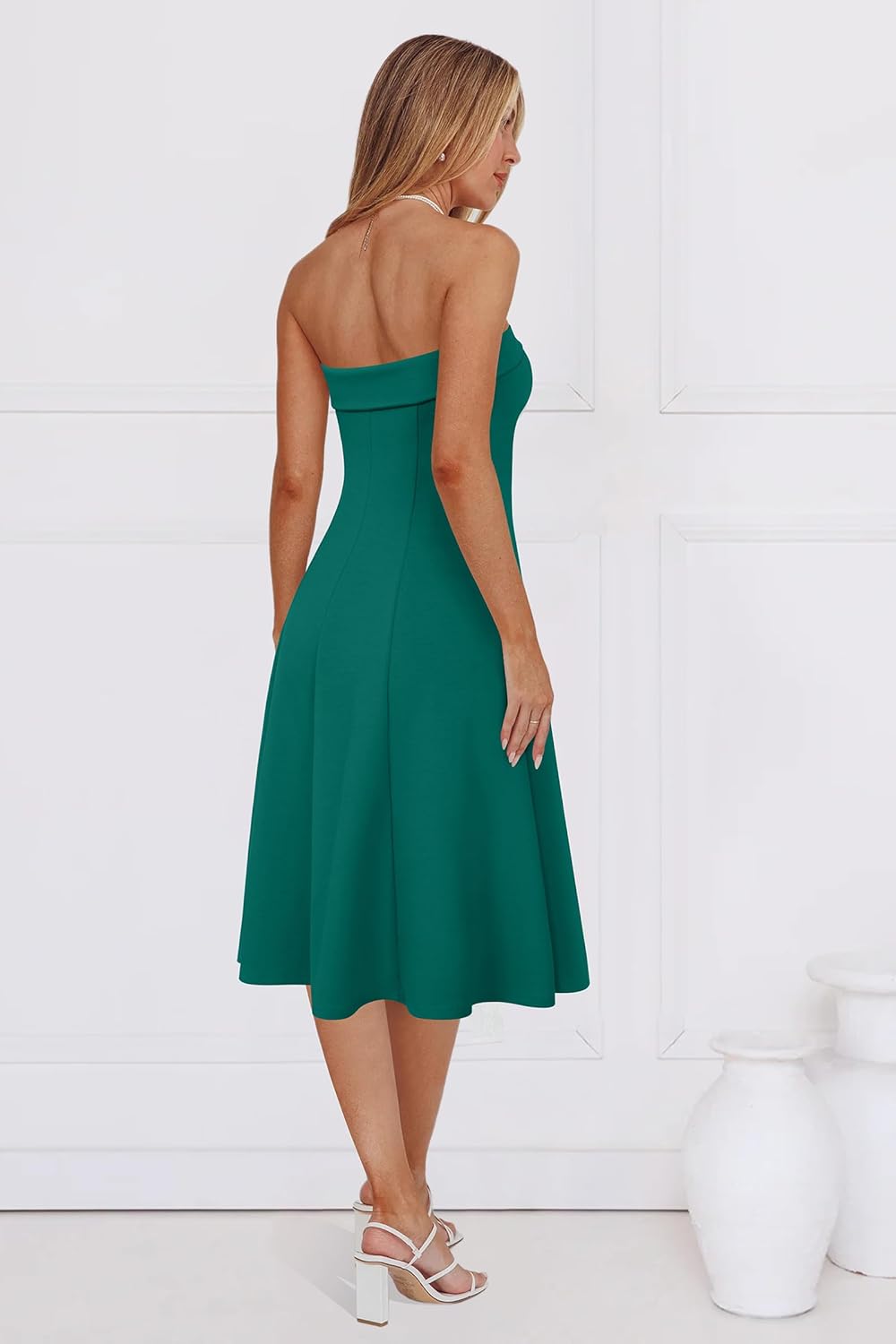 Newshows Womens Cocktail Dress Strapless Tube Formal Wedding Guest Prom Party Dress - Image 6