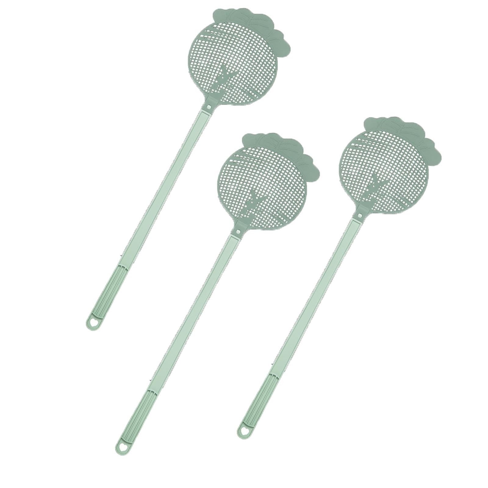 SXTYYH Fly Swatter for Indoors, Plastic Bug Swatter, Lightweight Flyswatter, Thickened Flyswatter with Hangable Design Effective Against Manual Fly Killer for Home(Green,Radish)