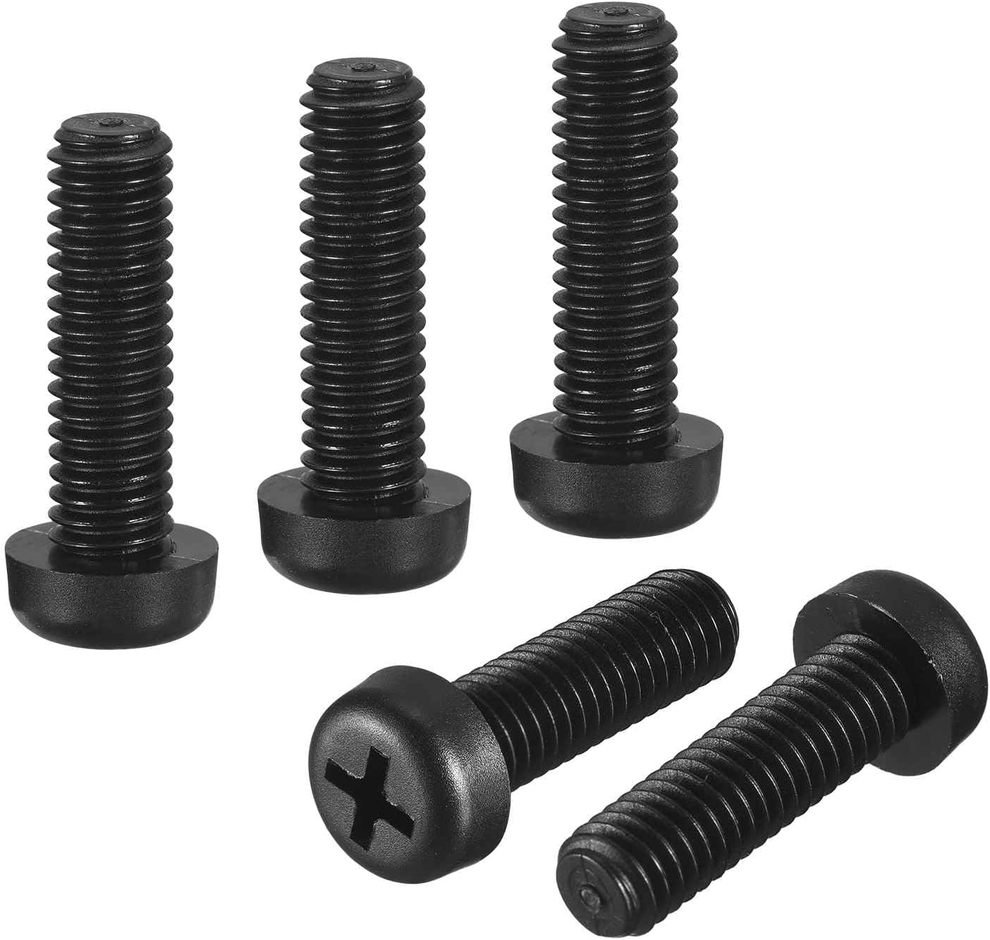 M4-0.7x15 Pan Head Machine Screws - 100pcs - Good for Machinery - Nylon Phillips Machine Screws Bolts - Black
