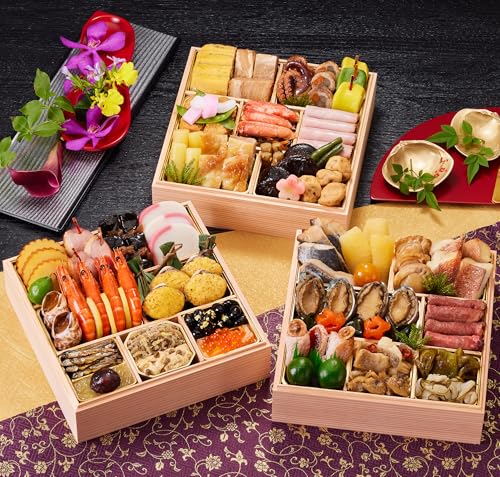 京都 しょうざん おせち料理 2026 千ヶ峰プレミアム 三段重 51品 盛り付け済み 冷蔵おせち 3人前～4人前 お届け日：12月31日 美食サークルのサムネイル