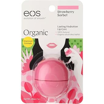 eos Smooth Lip Balm Sphere, Strawberry Sorbet 0.25 oz Pack of 6