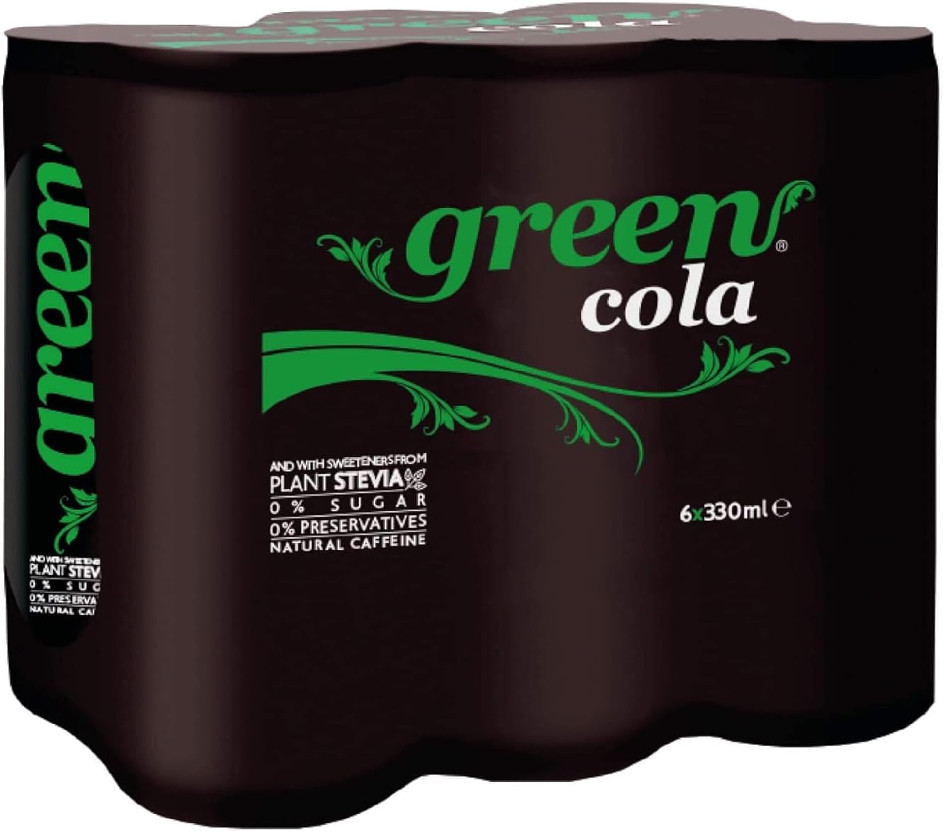 Zero Sugar Green Cola, Pack of 6 X 330 ML