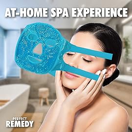 Perfect Remedy Face Ice Pack, Reusable Hot & Cold Ice Face Mask, Gel Compress for Helping with Puffy Eyes and aiding in Conditions of Swelling, Facial Spa Cooling Mask for Women and Men (Green)