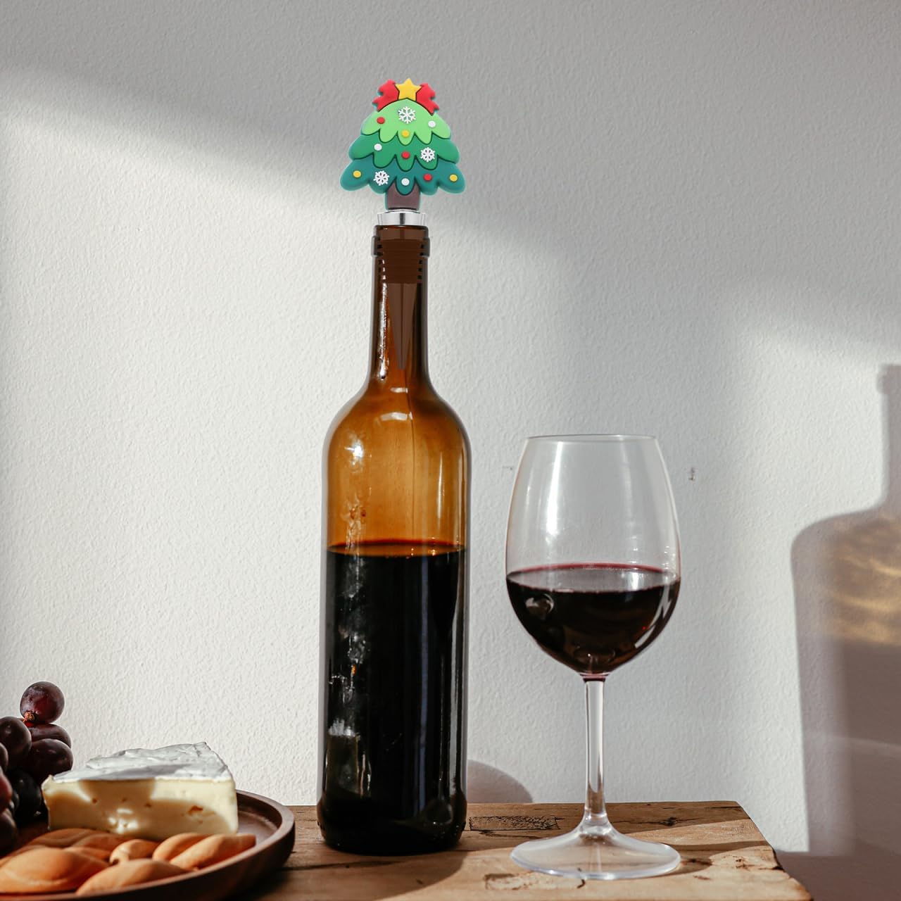 Ciieeo Christmas Wine Bottle Stoppers 4 Wine Bottle Stoppers