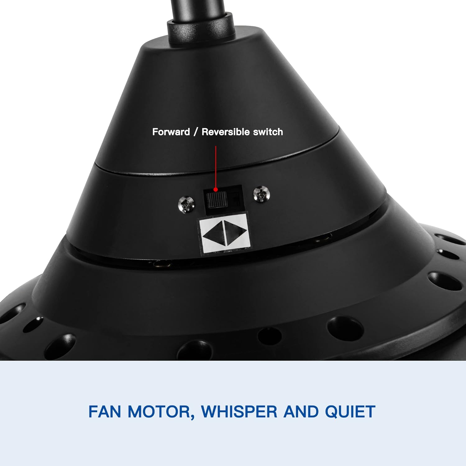 LED Black Ceiling Fan with Light And Remote,56 Inch, Black ABS Blade,For Indoor Outdoor Modern Flush Mount Ceiling Fan
