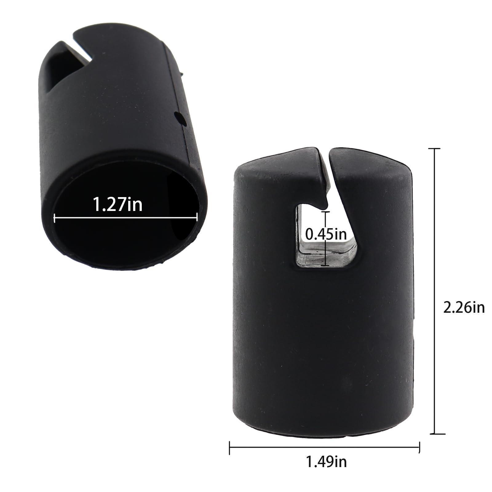 Caishun 6PCS Black Trampoline Enclosure Post Caps Set Trampoline Plastic Pole Sleeve Fit 1.26 Inch Trampoline Enclosure Pole