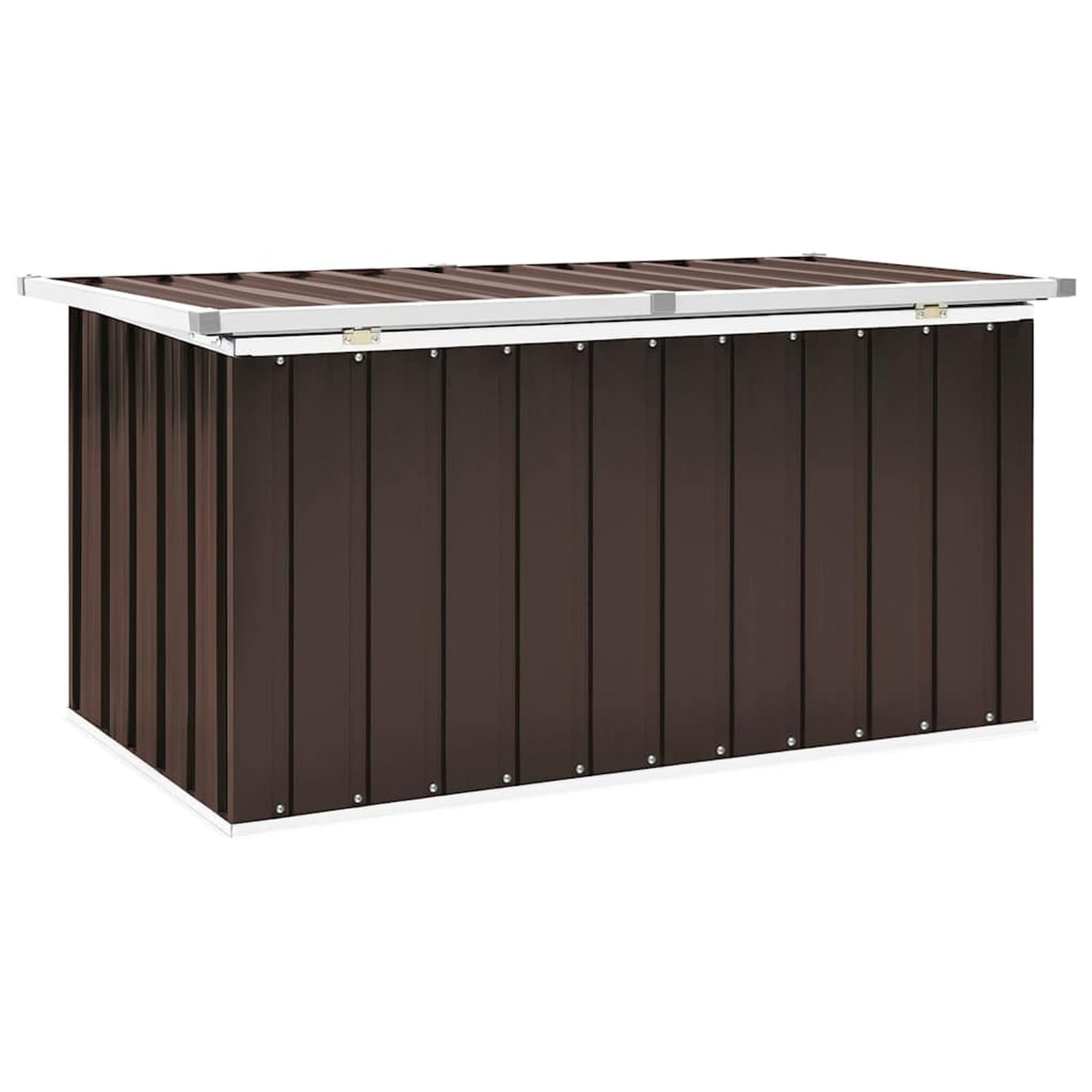 Caja de jardín, caja de cojines, caja de almacenamiento, muebles de jardín, caja de herramientas, caja de balcón, para jardín, terraza, marrón, 129 x 67 x 65 cm