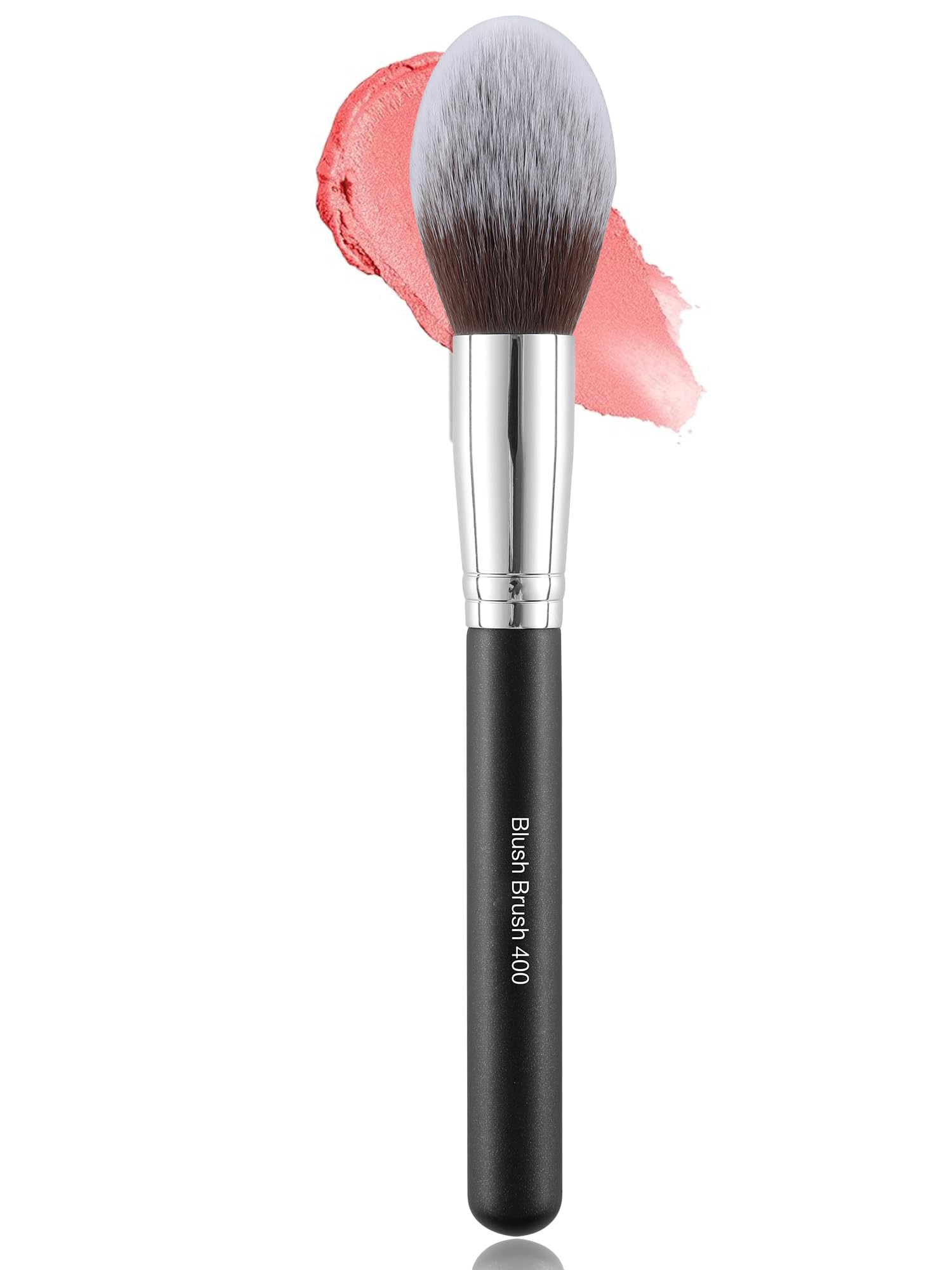 Blush Brush for Cheeks Fluffy Tapered Makeup Brush for Mineral Setting Powder Bronzer Buffing Applicator Large Face Make Up Tool Black