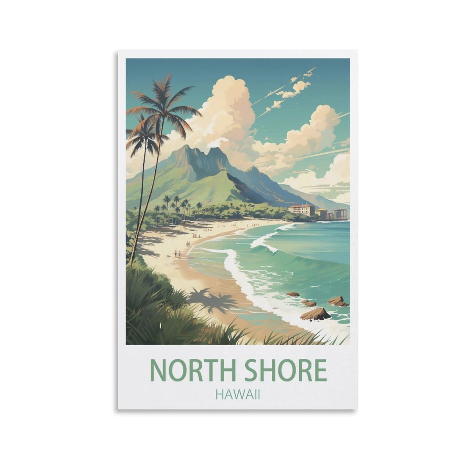 EZMLFA DIY 5D Diamond Painting Kits for Adults,North Shore Hawaii DIY Diamond Art Kits Gem Painting Crafts for Home Wall Decor 30x40cm