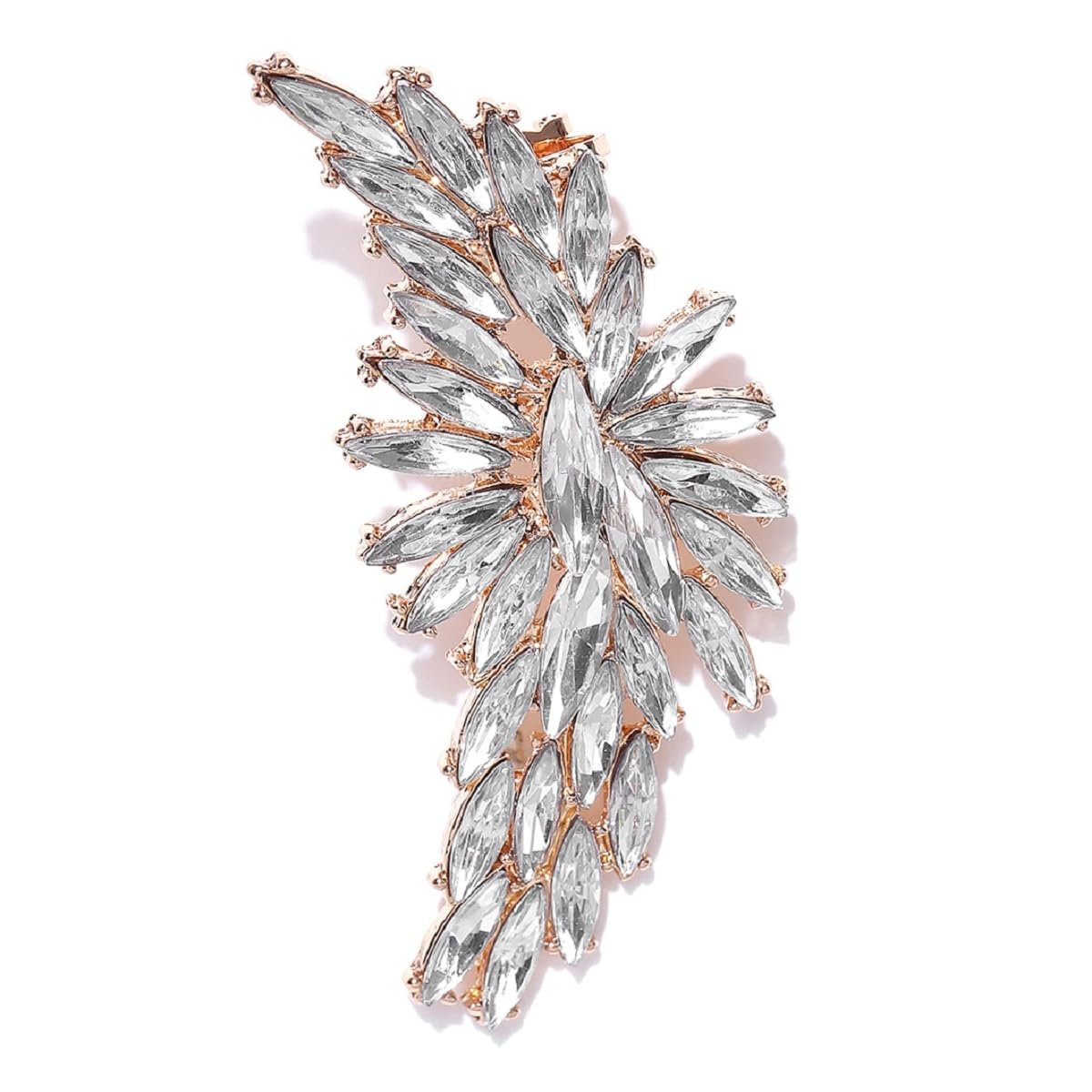 OOMPH Jewellery Single Piece Gold Western Ear Cuff Earring - Cryslal Studded in Floral Design - Part-wear For Women & Girls Stylish Latest (ESN95_AOR1) (B0CKBFTWCZ) Amazon Price History, Amazon Price Tracker