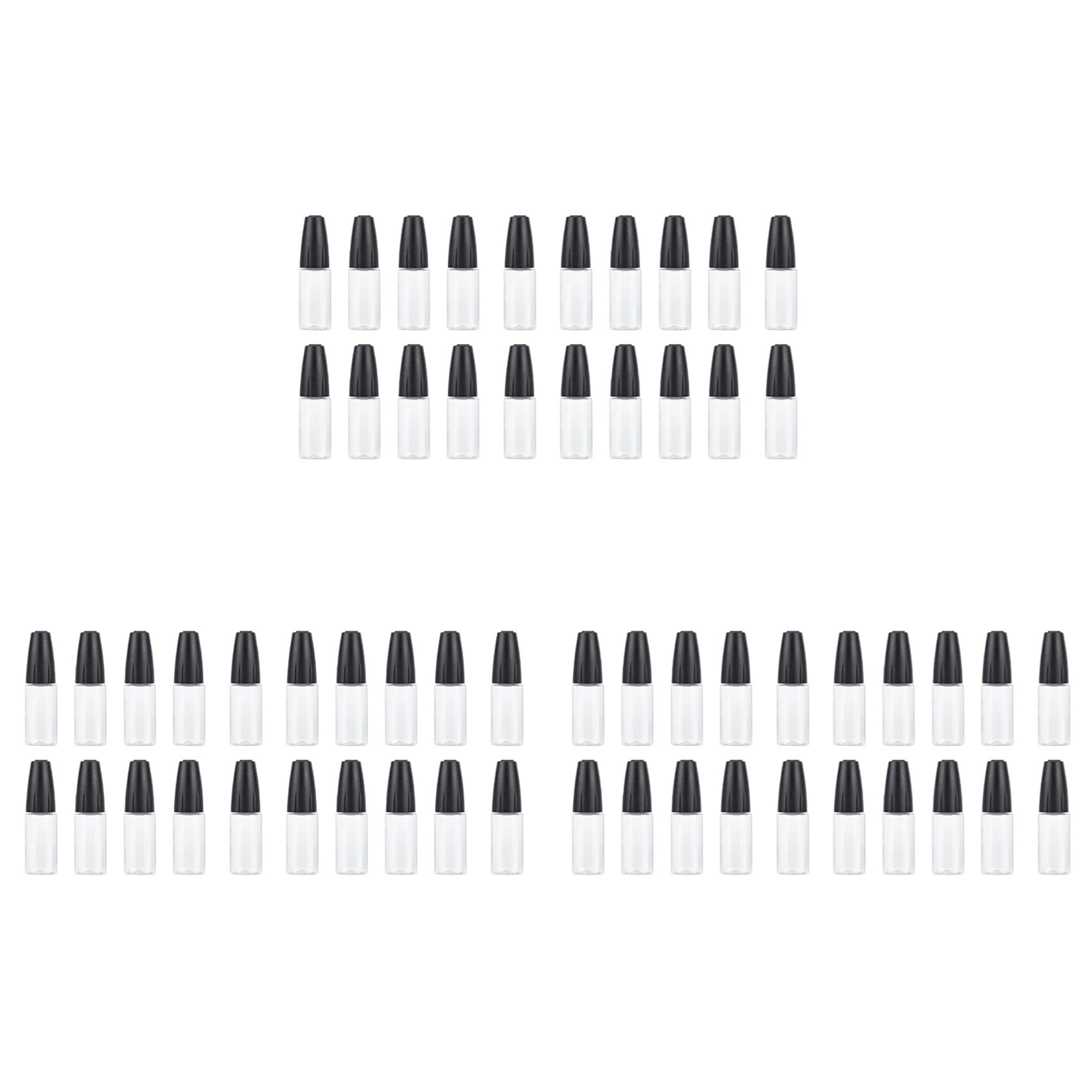 Jnchdghwa 60Pcs Tip Applicator Bottles, 10Ml/0.34Oz Dispensing Needle Bottle PET Empty Glue Bottle with Sealing Cap