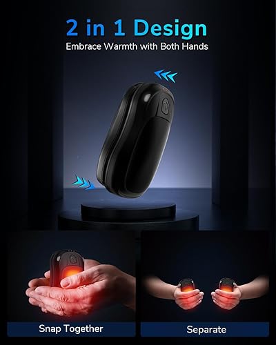 Miniatura 5 de MKG - Calentadores de manos recargables, calentador de manos eléctrico de larga duración, reutilizable, de larga duración, con 3 niveles de calor