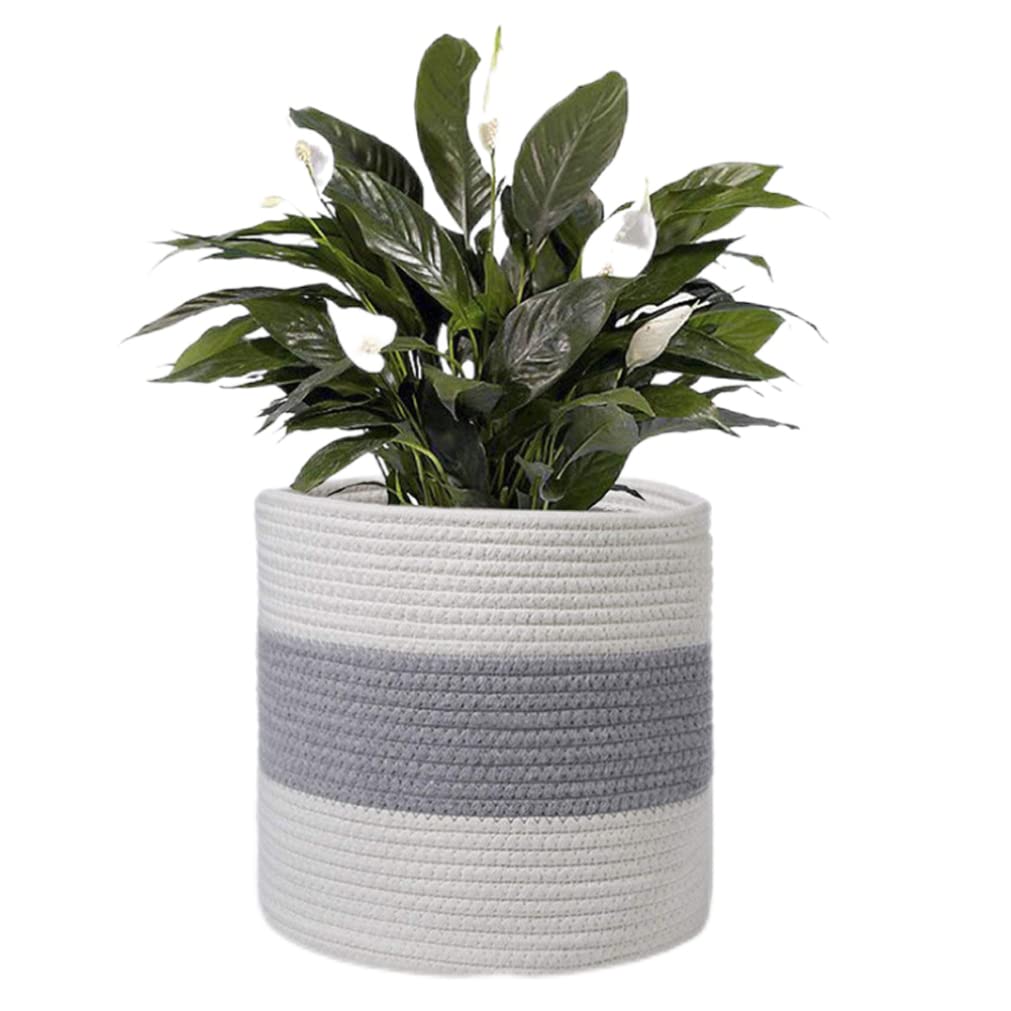 Canasta de Planta Tejida Yute de la Cuerda Maceta Plantilla de Flores Interiores para la decoración de Flores del hogar 2 cestas de Plantas para la decoración del hogar