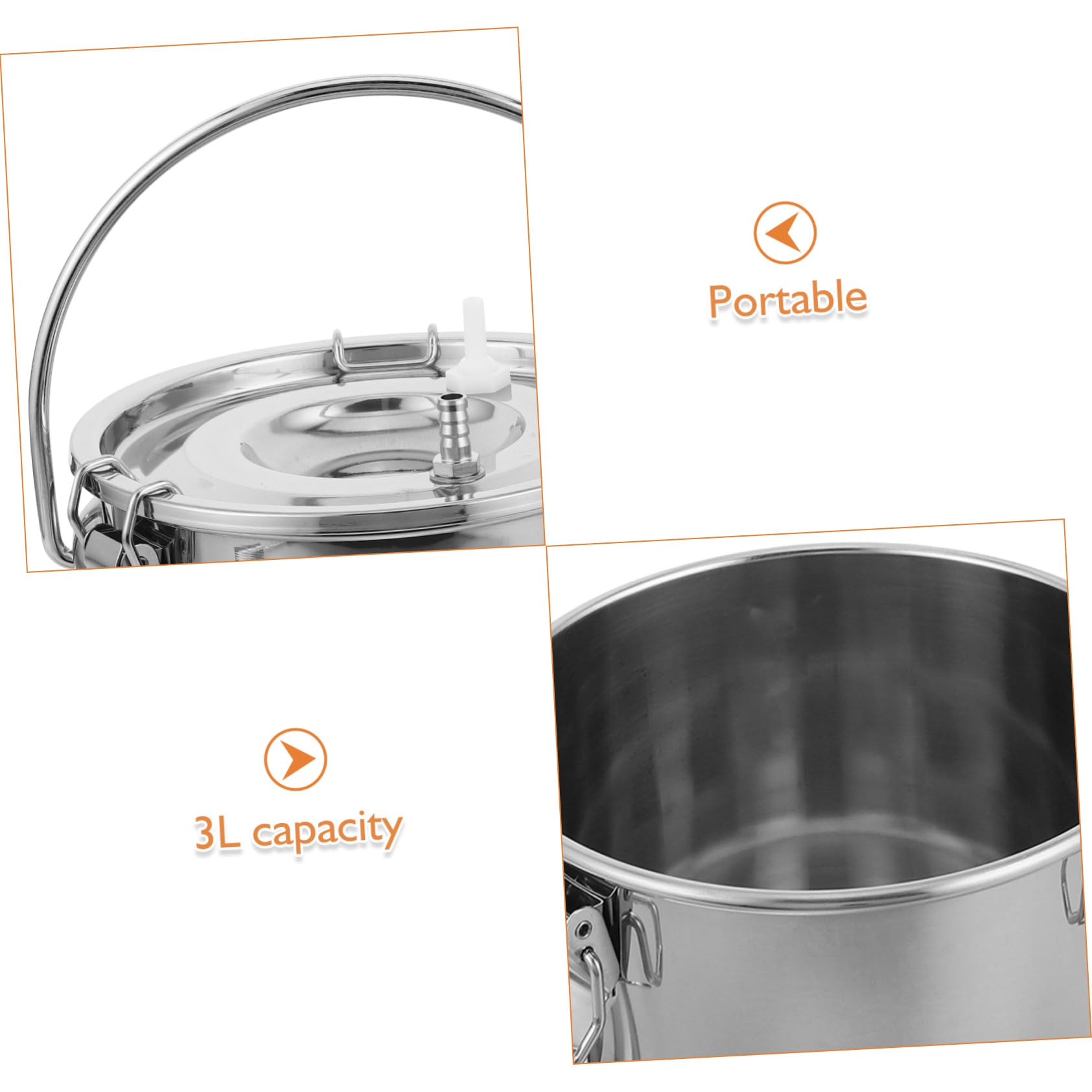 Seau à Lait en Acier Inoxydable 3l pour Vaches et Chèvres Design Portable pour Minimiser le Gaspillage de Lait, pour Ferme Familiale et Usine Laitière