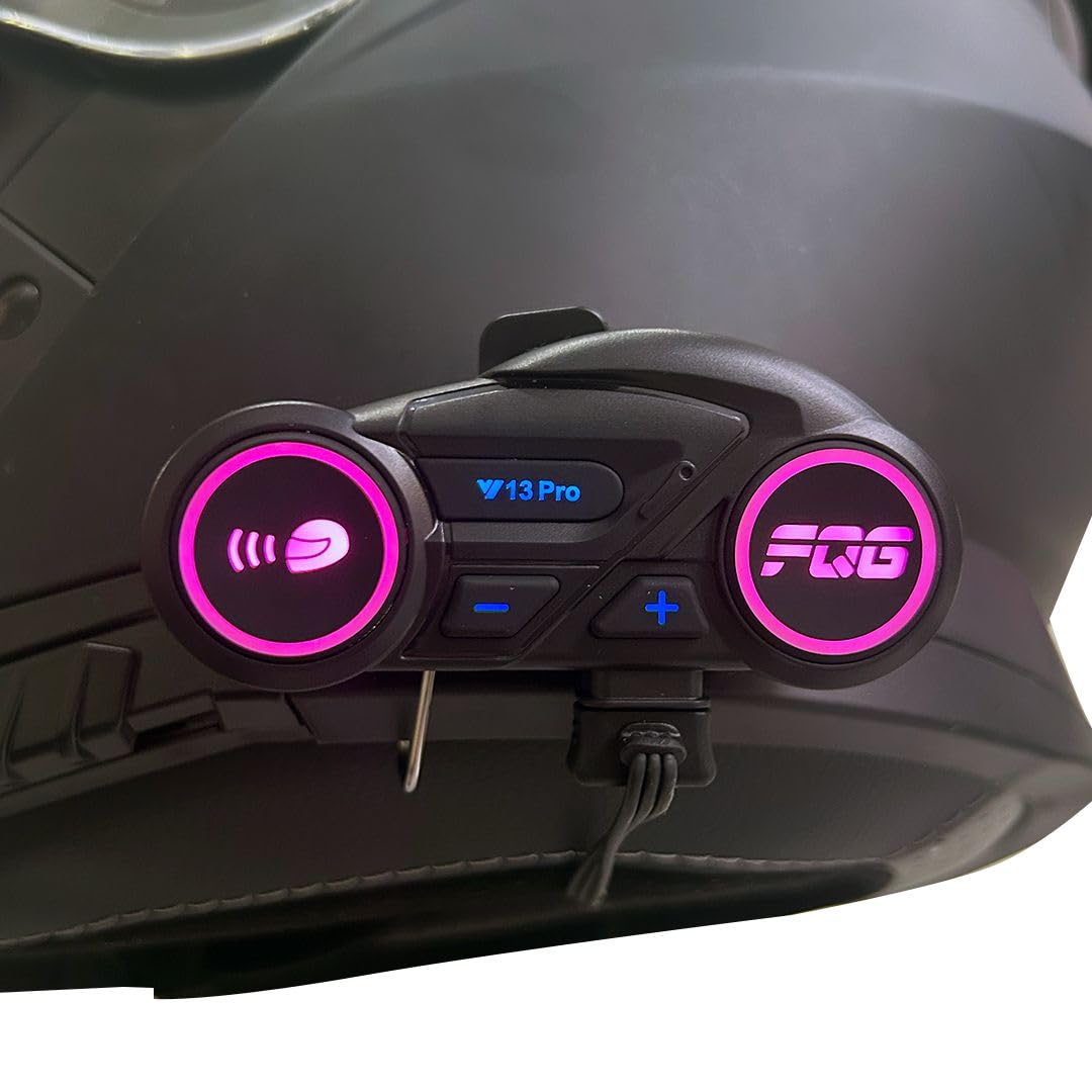 Generico Interfono Bluetooth per Casco Moto con Radio FM, Musica Condivisa, Assistente Vocale e Ricarica USB-C