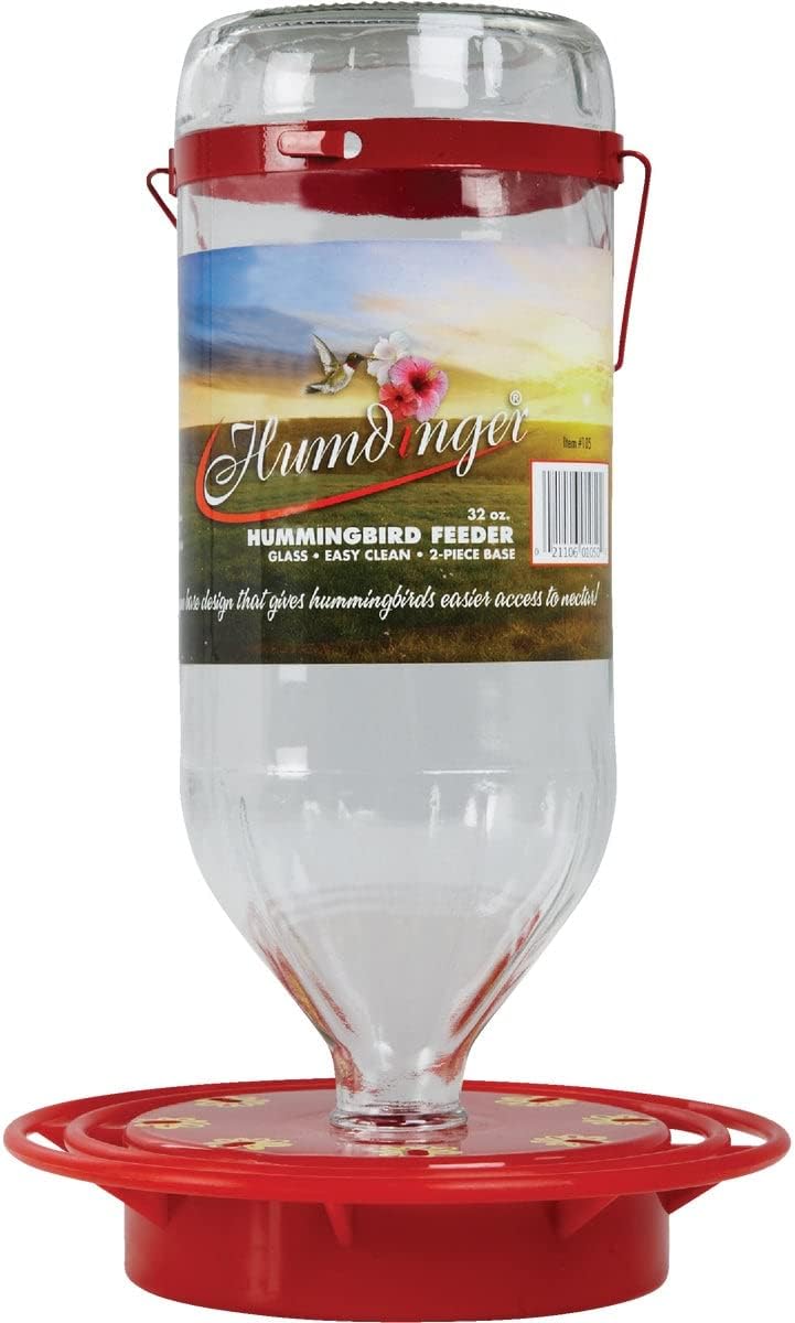 Turbine Humdinger Hummingbird Feeder Glass 32 Oz Red