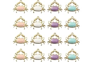 KitBeads 40pcs Mixed Colors Crab Charms, Enamel Ocean Animal Charms, Kawaii Marine...